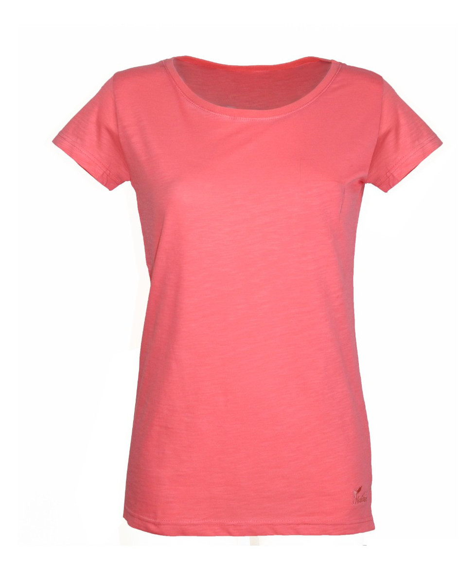Tee-shirt col bateau femme corail MAYFLOWER DERICK2 coton