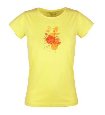 Tee-shirt col rond jaune DESTY2 sérigraphie coton femme