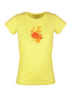 Tee-shirt col rond jaune DESTY2 sérigraphie coton femme