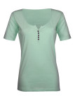 Tee-shirt coton bio vert DETROIT4 col ouvert femme
