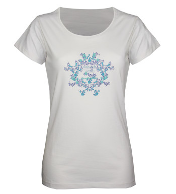 Tee-shirt col rond blanc DIAPO2 sérigraphie coton femme