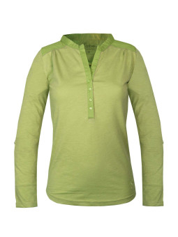 Tee-shirt DIMAGO3 vert anis col tunisien bi-matière femme