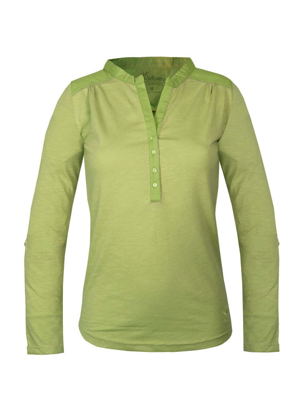 Tee-shirt DIMAGO3 vert anis col tunisien bi-matière femme