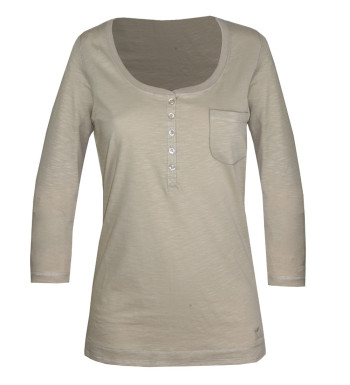 Tee-shirt beige DIMITRI1 maille flammée manches 3/4 femme