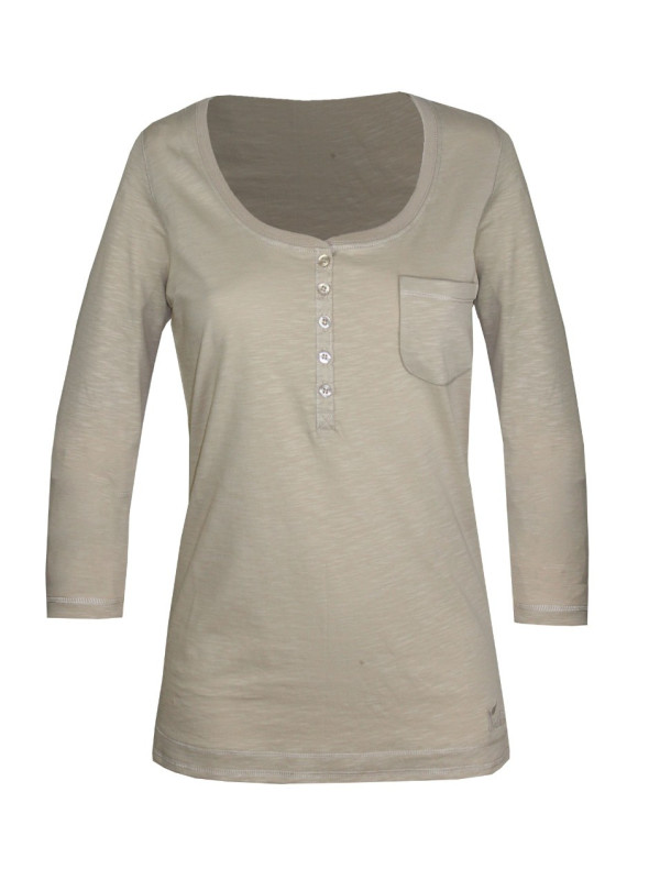 Tee-shirt beige DIMITRI1 maille flammée manches 3/4 femme