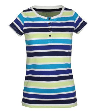 Tee-shirt DIWANE2 rayé coton col rond patte boutonnée femme