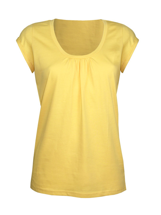 Tee-shirt jaune DJIBOUTI2 coton bio col rond femme