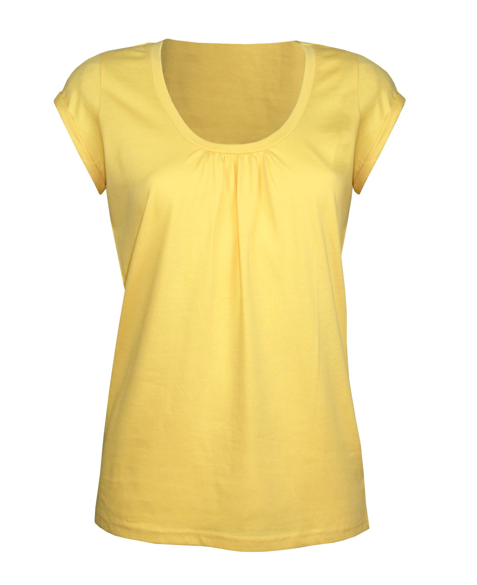 Tee-shirt jaune DJIBOUTI2 coton bio col rond femme