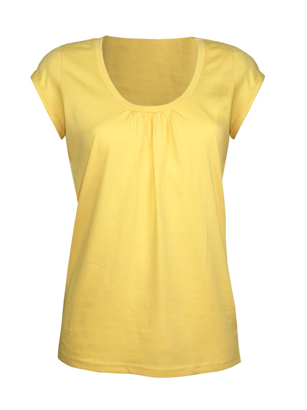Tee-shirt jaune DJIBOUTI2 coton bio col rond femme