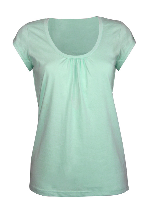 Tee-shirt vert DJIBOUTI4 coton bio col rond femme