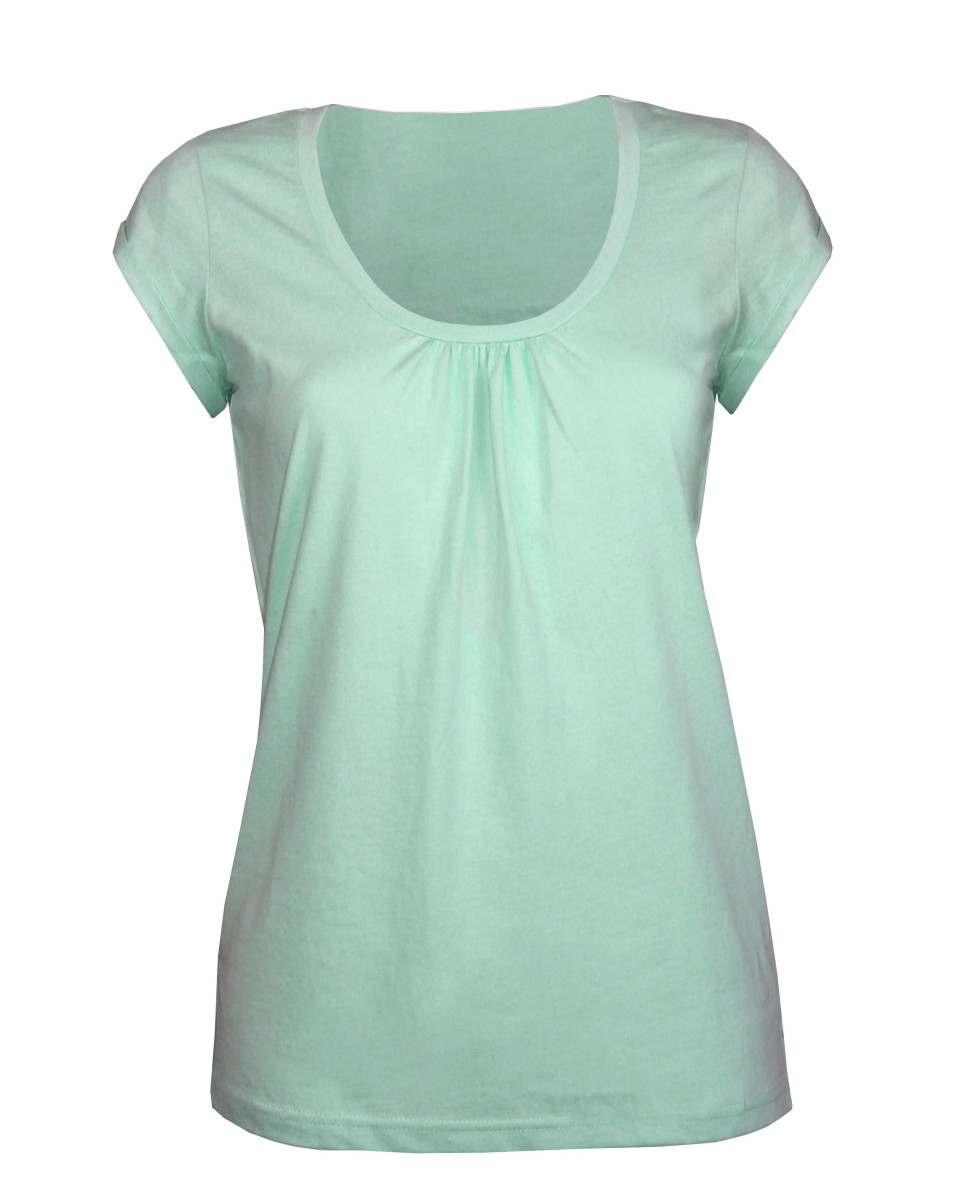 Tee-shirt vert DJIBOUTI4 coton bio col rond femme