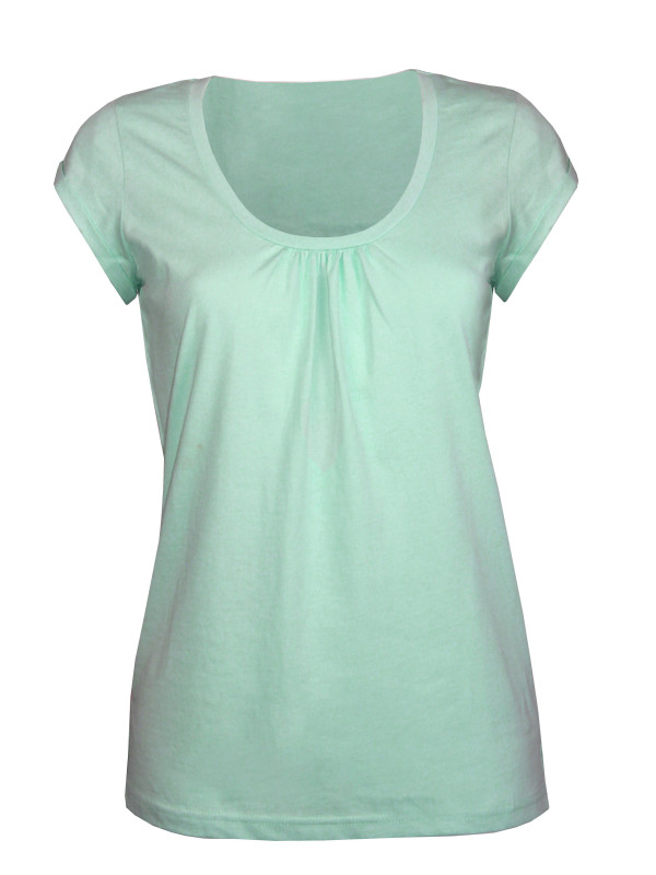 Tee-shirt vert DJIBOUTI4 coton bio col rond femme
