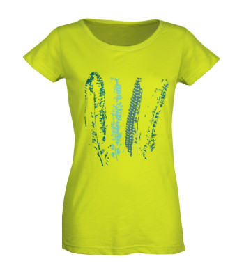 Tee-shirt col bateau jaune sérigraphié MAYFLOWER femme