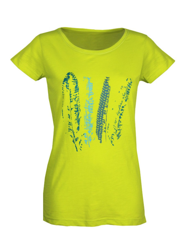 Tee-shirt col bateau jaune sérigraphié MAYFLOWER femme