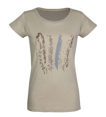 Tee-shirt col bateau blanc sérigraphié MAYFLOWER femme