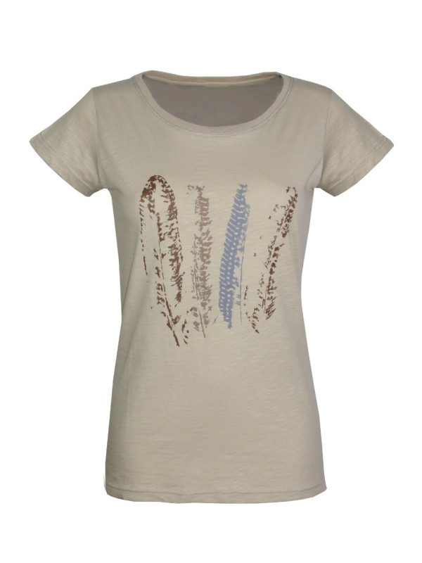 Tee-shirt col bateau blanc sérigraphié MAYFLOWER femme