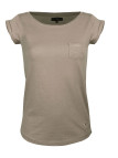 Tee-shirt femme DOMY1 col bateau taupe MAYFLOWER