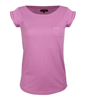 Tee-shirt femme DOMY4 col bateau rose MAYFLOWER