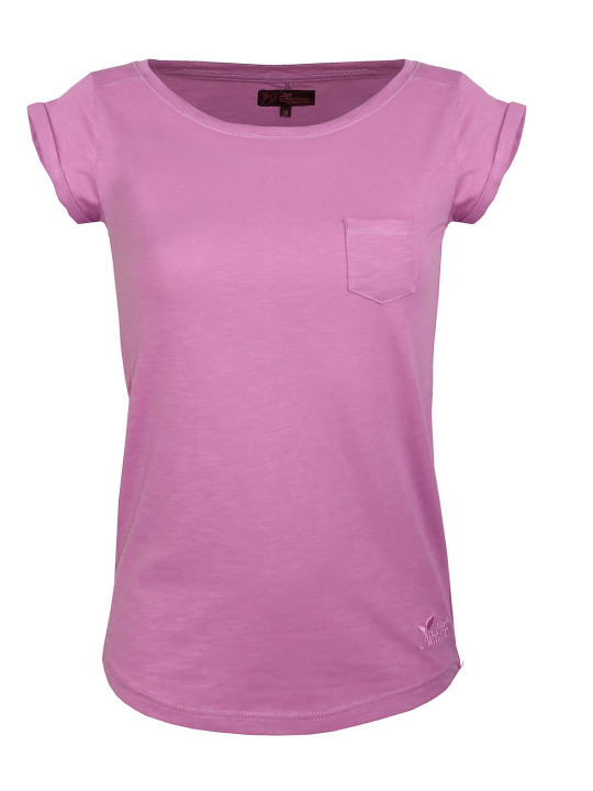 Tee-shirt femme DOMY4 col bateau rose MAYFLOWER