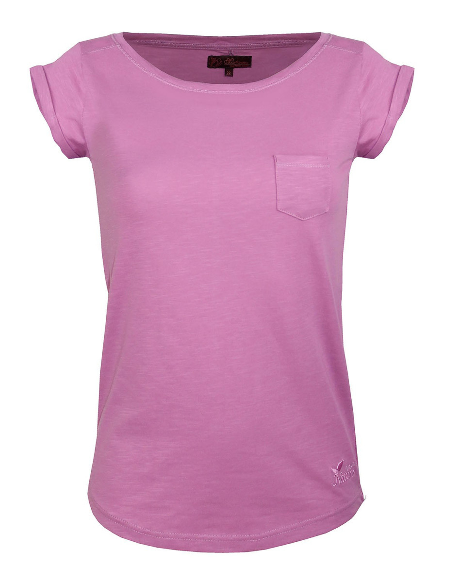 Tee-shirt femme DOMY4 col bateau rose MAYFLOWER