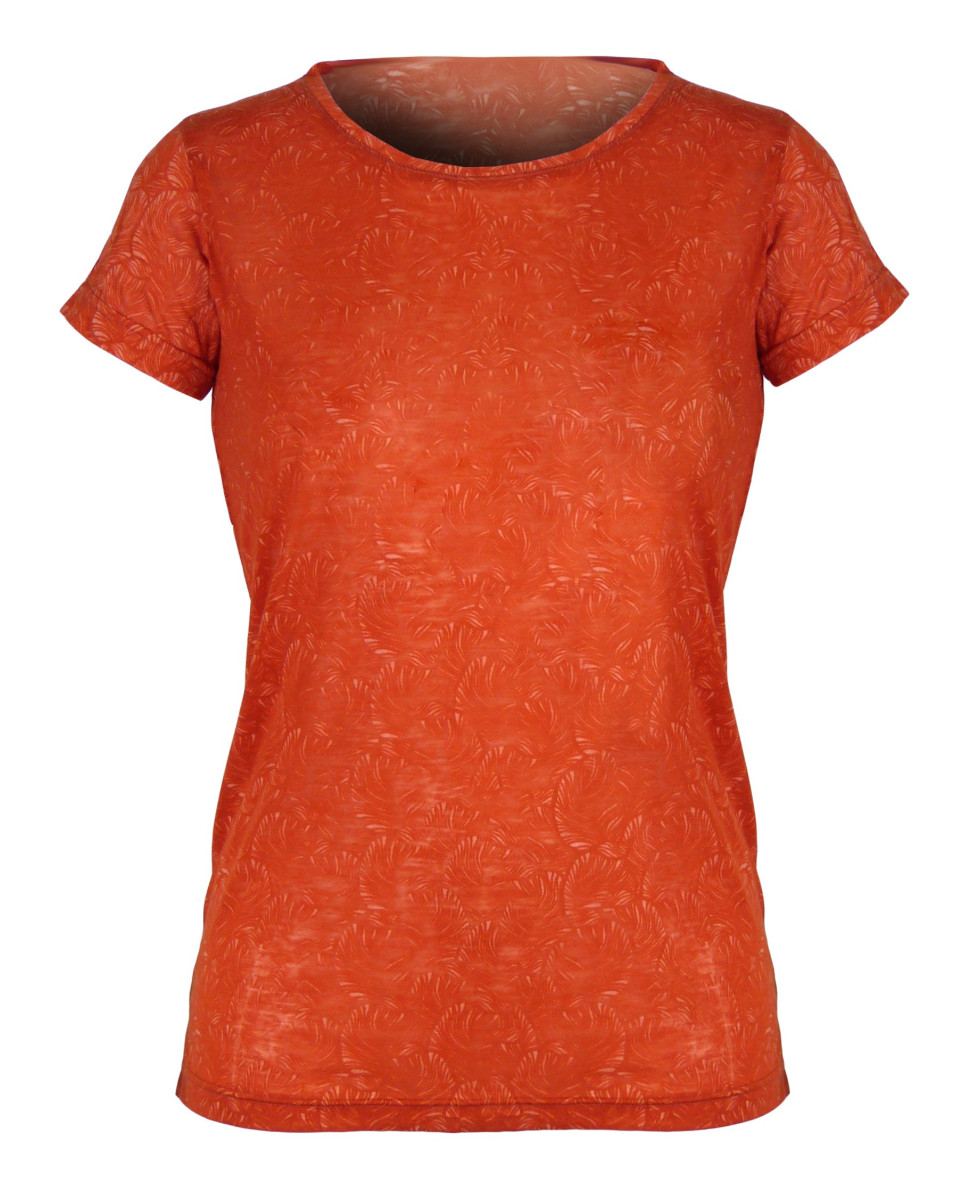 Tee-shirt orange DOVELA3 motif fantaisie femme