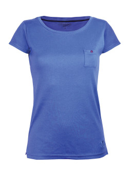 Tee-shirt lavande DYLAN4 col bateau poche bois coton femme