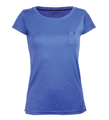 Tee-shirt lavande DYLAN4 col bateau poche bois coton femme