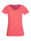 Tee-shirt corail DYNASTIE4 col V coton stretch femme