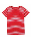 Tee-shirt blanc/rouge ENCENS1R poche poitrine boutons nacre