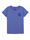 Tee-shirt blanc/marine ENCENS3I poche poitrine boutons nacre