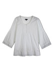 Chemisier coton blanc femme – Col tunisien, détail dentelle chic