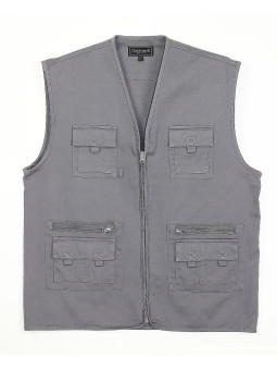 Gilet sans manches multipoches homme gris CHALLENGER GALET2