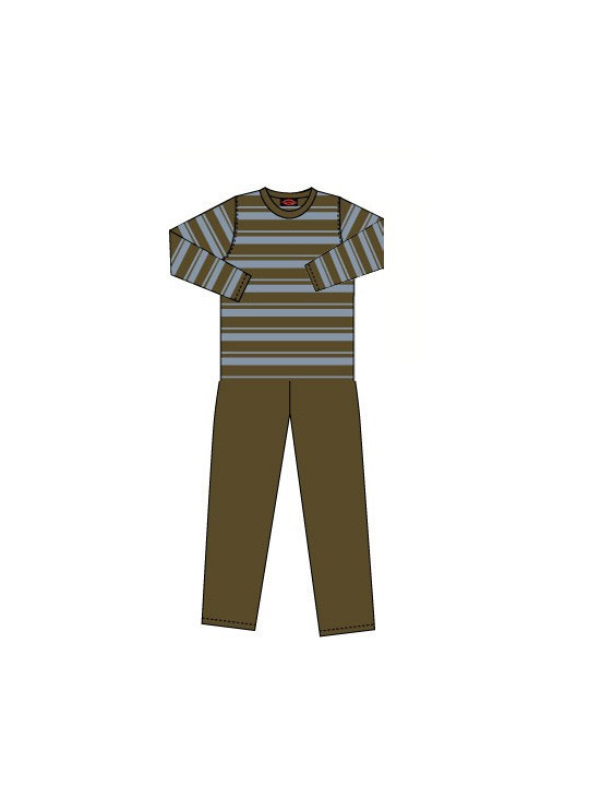 Pyjama homme rayé marron/bleu clair – GAVINMB
