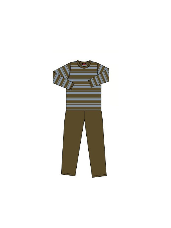 Pyjama homme rayé marron/bleu clair – GAVINMB