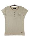 Tee-shirt beige GODIVA2 col boutonné boutons coconut femme