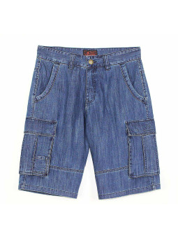 Bermuda homme Winchester INDIGO1 bleu stone 100% coton
