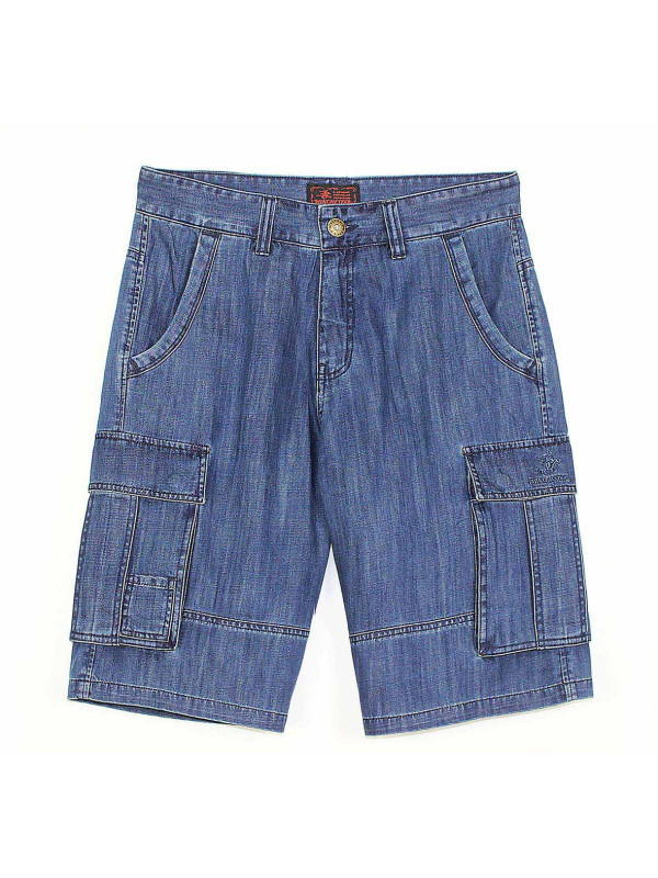 Bermuda homme Winchester INDIGO1 bleu stone 100% coton