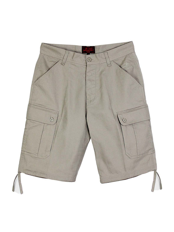 Bermuda homme beige coton-lin multi-poches – INVICTUS1