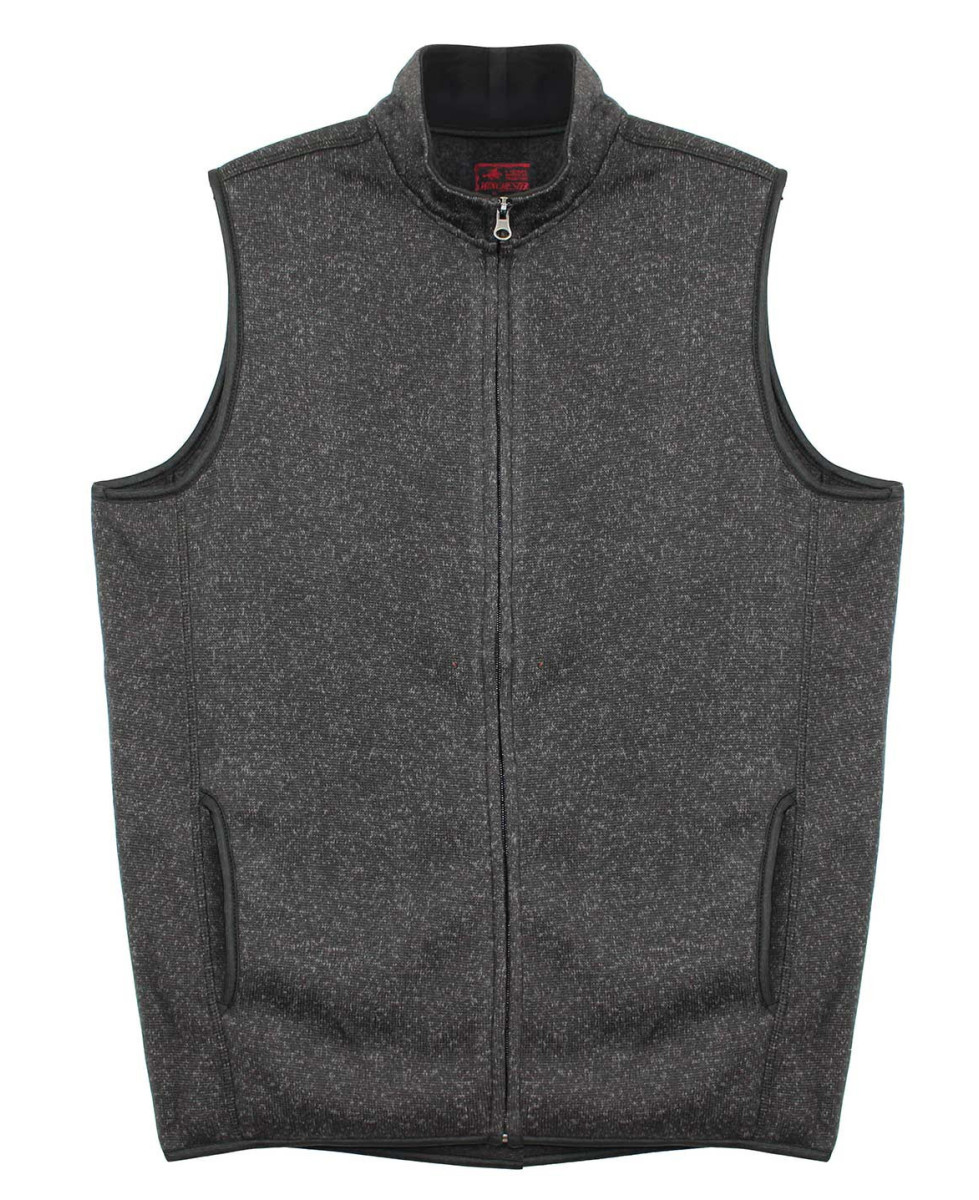 Gilet sans manche WINCHESTER noir tricot & polaire homme JAG2N