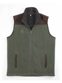 Gilet polaire façon mouton WINCHESTER gris et vert homme JINGLE1