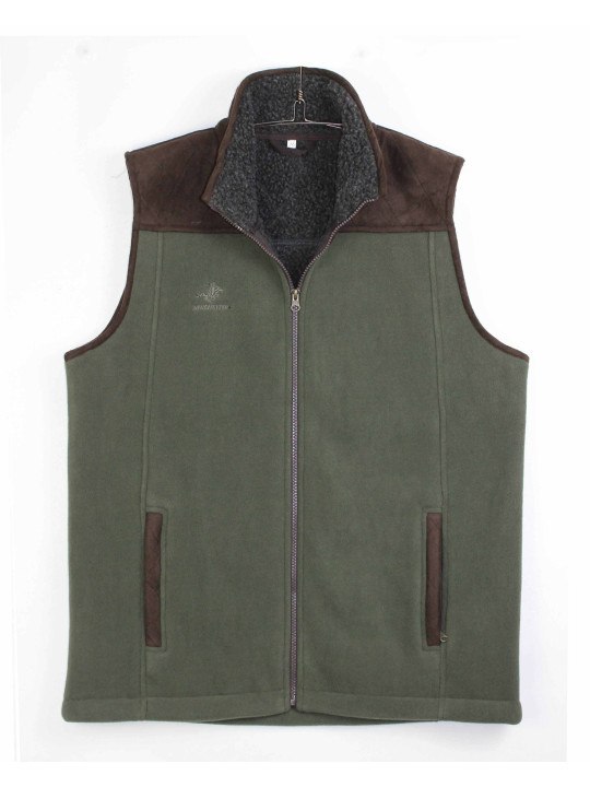 Gilet polaire façon mouton WINCHESTER gris et vert homme JINGLE1