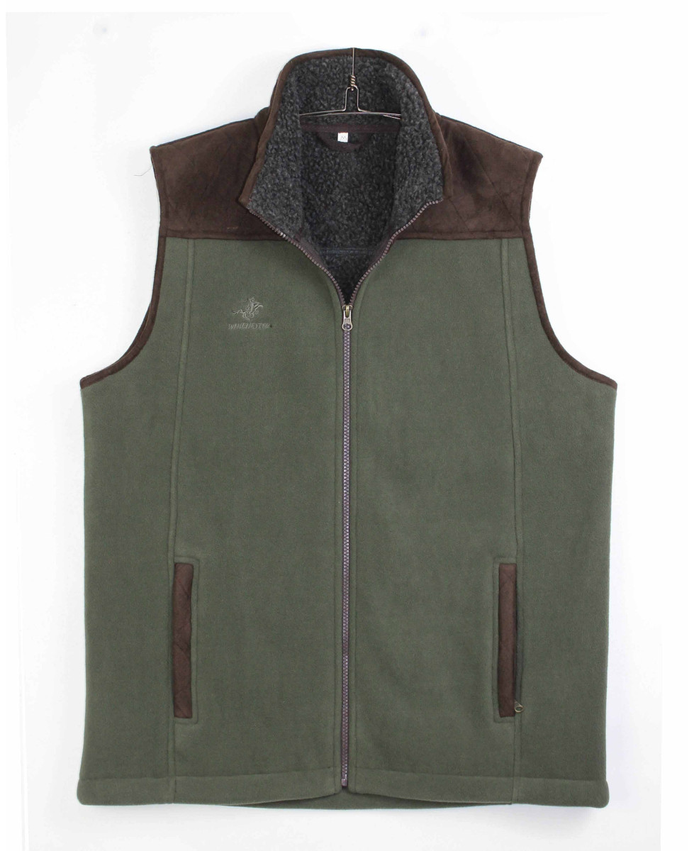 Gilet polaire façon mouton WINCHESTER gris et vert homme JINGLE1