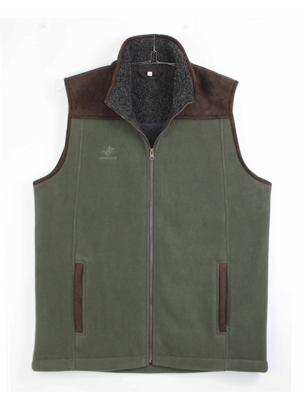 Gilet polaire façon mouton WINCHESTER gris et vert homme JINGLE1