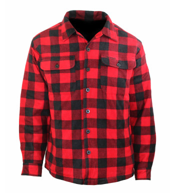 Surchemise polaire homme rouge/noir matelassée – KOZAK1