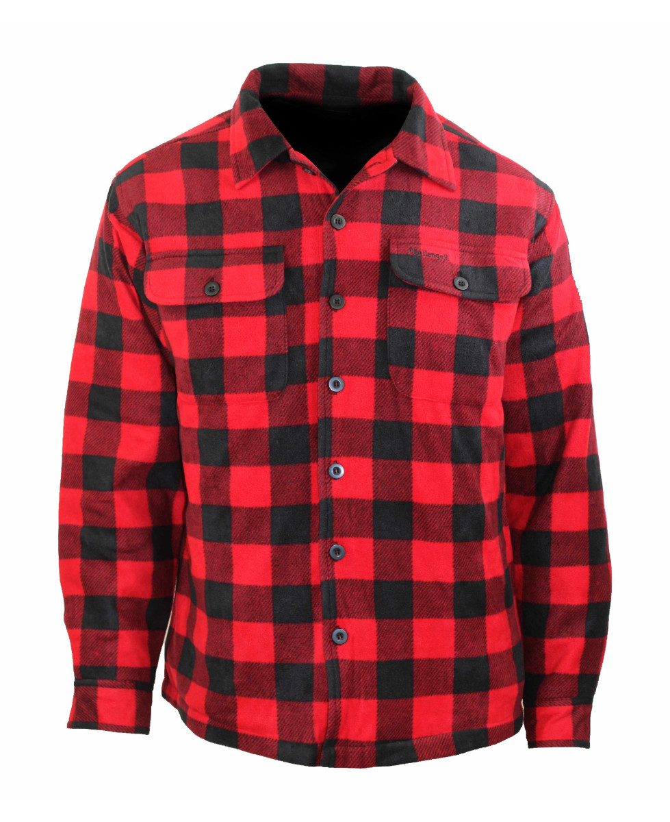 Surchemise polaire homme rouge/noir matelassée – KOZAK1