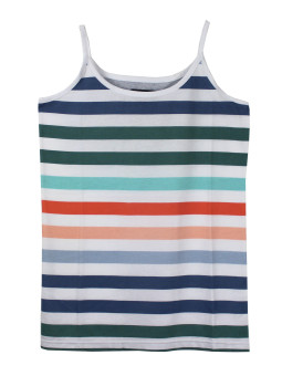 Débardeur rayé multicolore femme – Fines bretelles coton