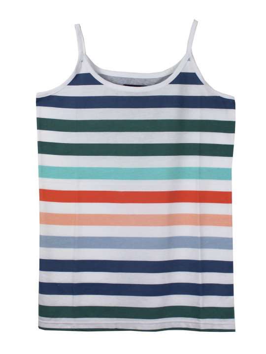 Débardeur rayé multicolore femme – Fines bretelles coton