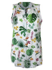 Débardeur imprimé jungle femme – Col rond boutons, viscose