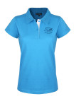 Polo bleu femme coton piqué – Détail contrasté & broderie