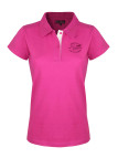 Polo femme sangria coton piqué – Détail blanc & broderie